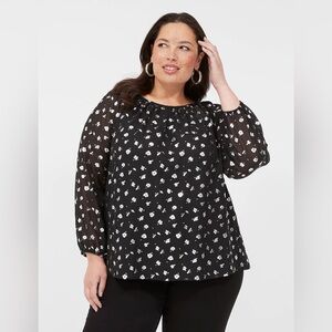 Lane Bryant Swing Chiffon Boatneck Blouse Size 18/20